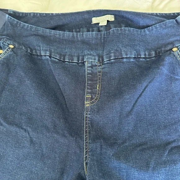 Woman Within plus size 24W jeans dark indigo straight leg. - Picture 9 of 9